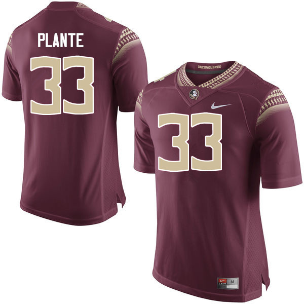 Men #33 Colton Plante Florida State Seminoles College Football Jerseys-Garnet